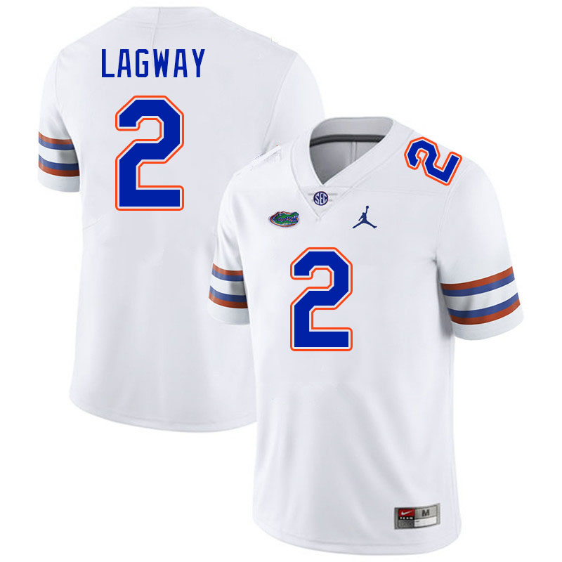 Men #2 DJ Lagway Florida Gators College Football Jerseys Stitched-White